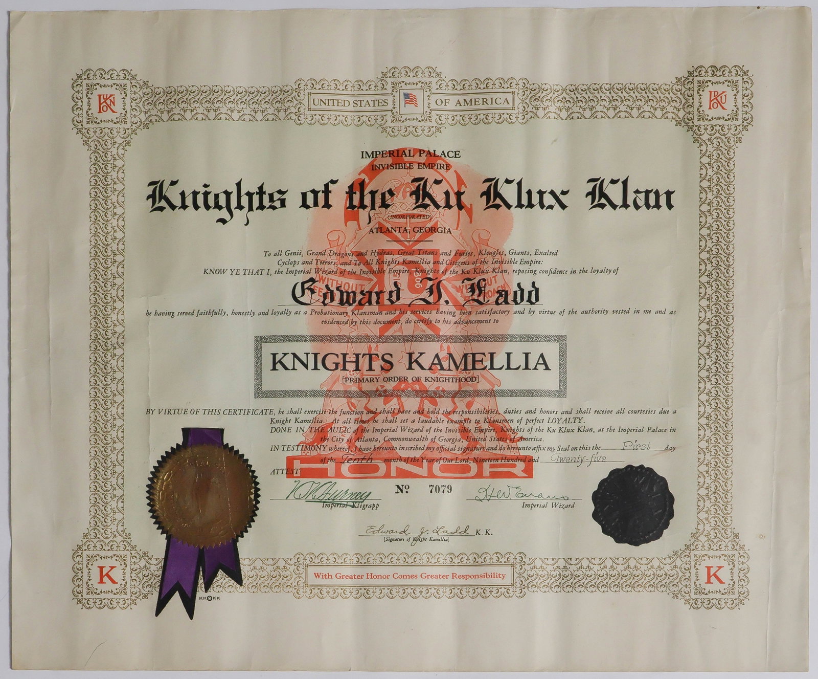 KU KLUX KLAN EPHEMERA (4) (1 of 4)