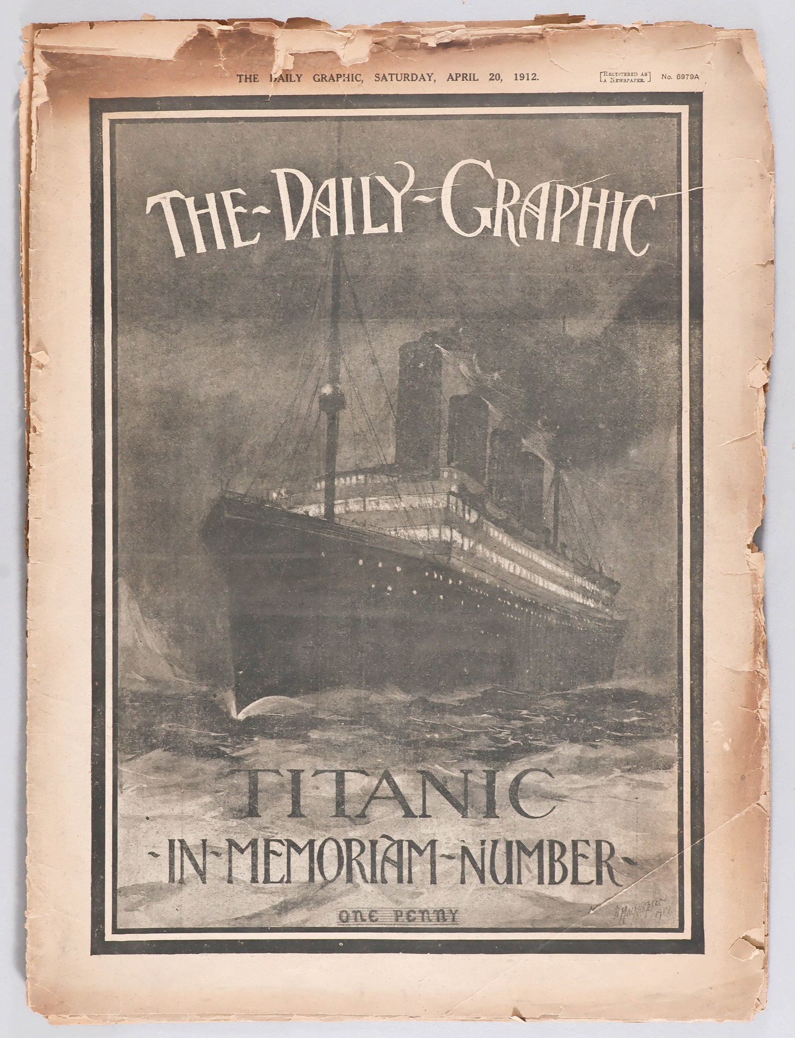 TITANIC APR. 20, 1912 BRITISH MEMORIAL NEWSPAPER (1 of 4)