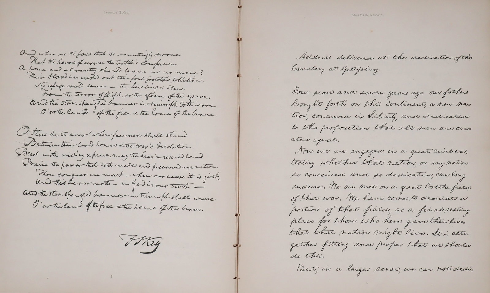 PRESENTATION COPY OF THE FIRST CORRECT PRINTED COPY OF THE GETTYSBURG ADDRESS (1 of 7)