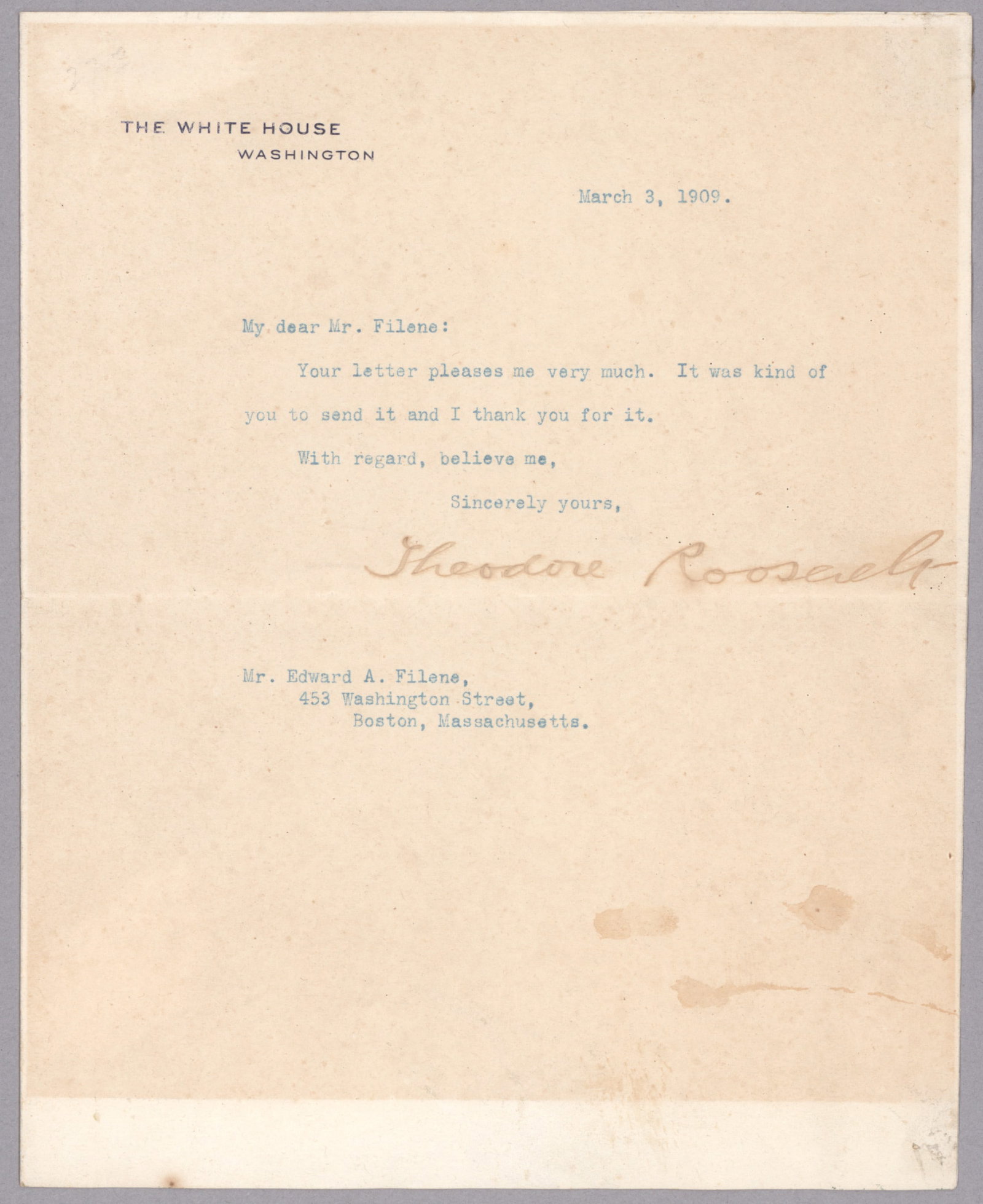 THEODORE ROOSEVELT: (1858 - 1919) Twenty-sixth President of the United States who started the Panama Canal, settled the Russo-Japanese War, broke up Standard Oil and encouraged conservation. Good association T.L.S. as Pr