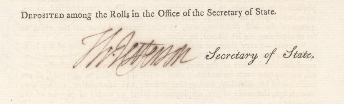 THOMAS JEFFERSON SIGNED ACT OF CONGRESS (1 of 3)