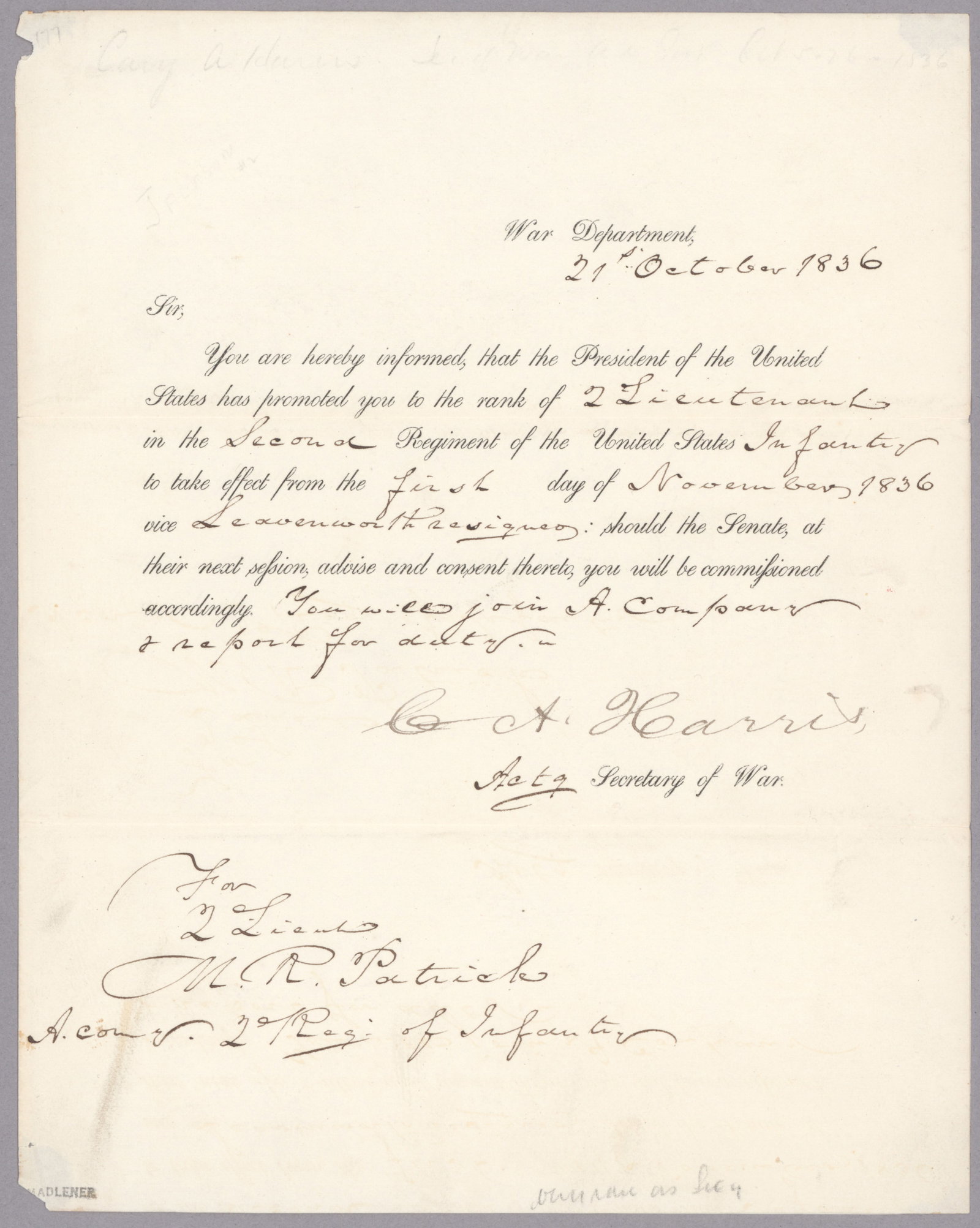 (‘TRAIL OF TEARS’) CAREY A. HARRIS: (1806-1842) Commissioner of Indian Affairs under Jackson and Van Buren who enforced the Indian Removal Act of 1830, resulting in the forced displacement of 60,000 Native Americans known as the