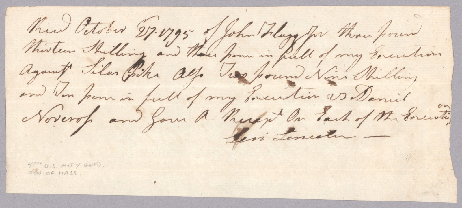 LEVI LINCOLN: (1749-1820) American politician, Jefferson's Attorney General and Governor of Massachusetts, elected a member of the Continental Congress but declined to serve. As Jefferson’s acting Secretary