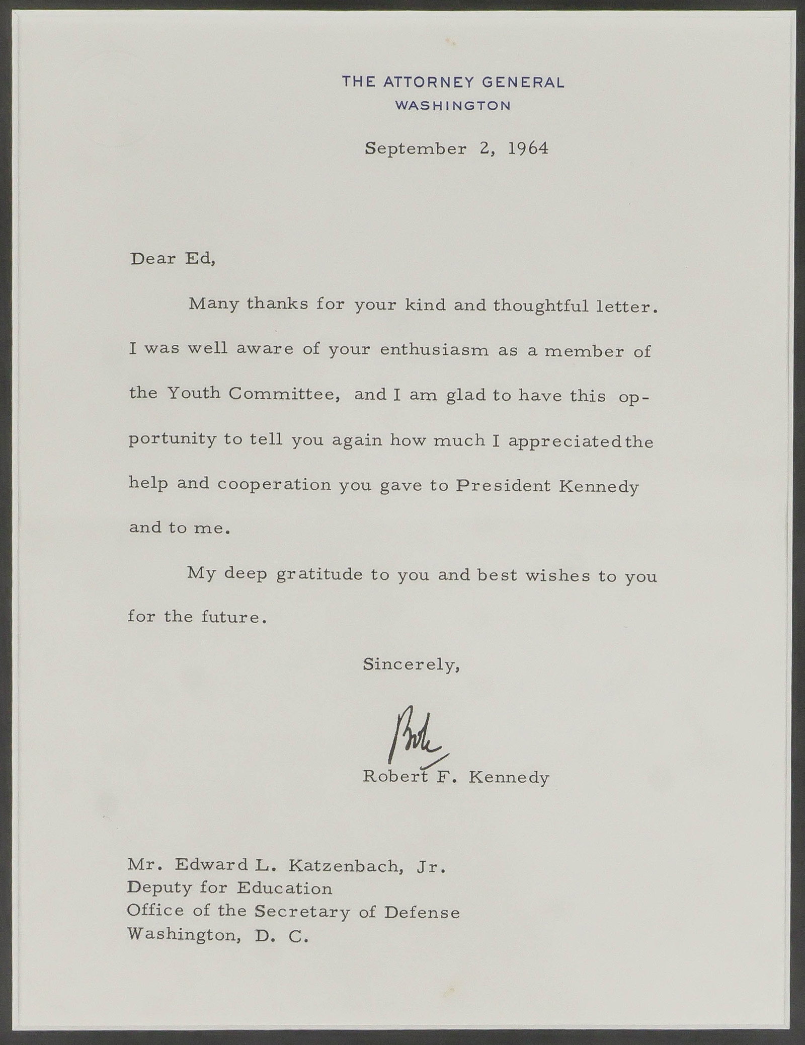 ROBERT F. KENNEDY: (1925 - 1968) American politician who successfully managed his brother John's presidential campaign and was later appointed Attorney General. He was assassinated in 1968 while running for president.