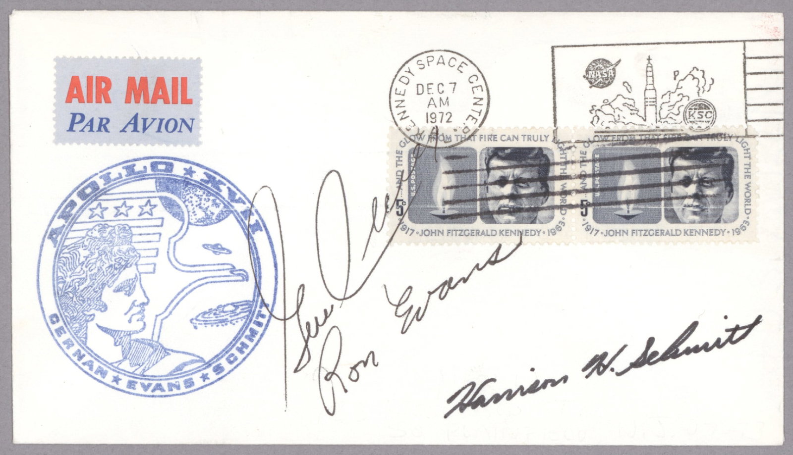 APOLLO 17 CREW SIGNED LAUNCH COVER (1 of 1)