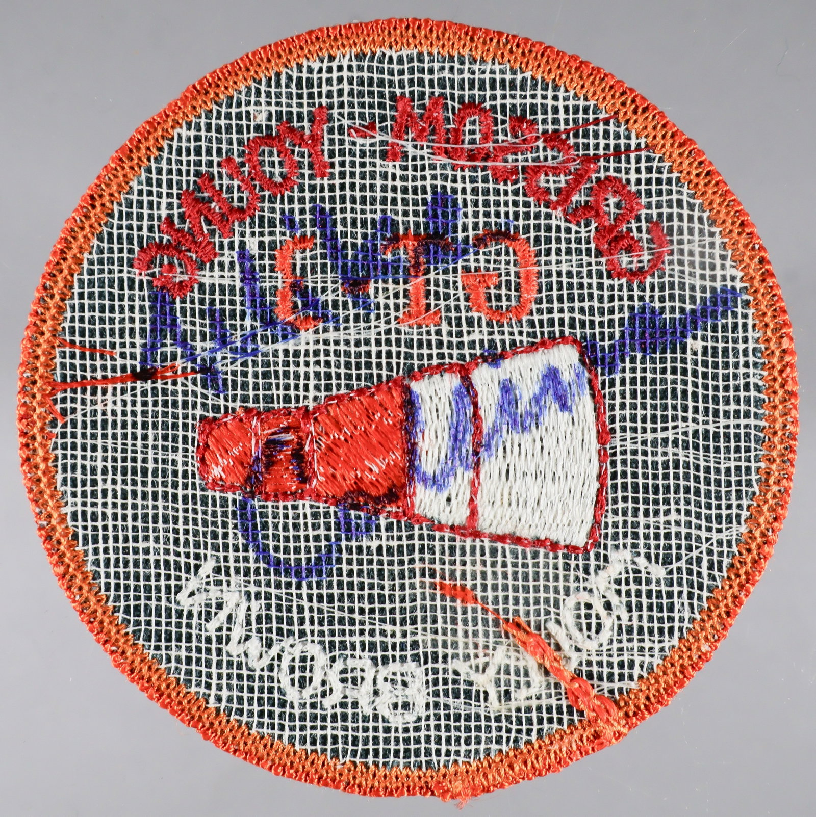 MICHAEL COLLINS: (1930 - 2021) American astronaut, Command Module pilot for the Apollo 11 mission. A great personal Collins item, a 3 in. dia. embroidered GT-3 'Molly Brown' patch from Collins' personal collection,