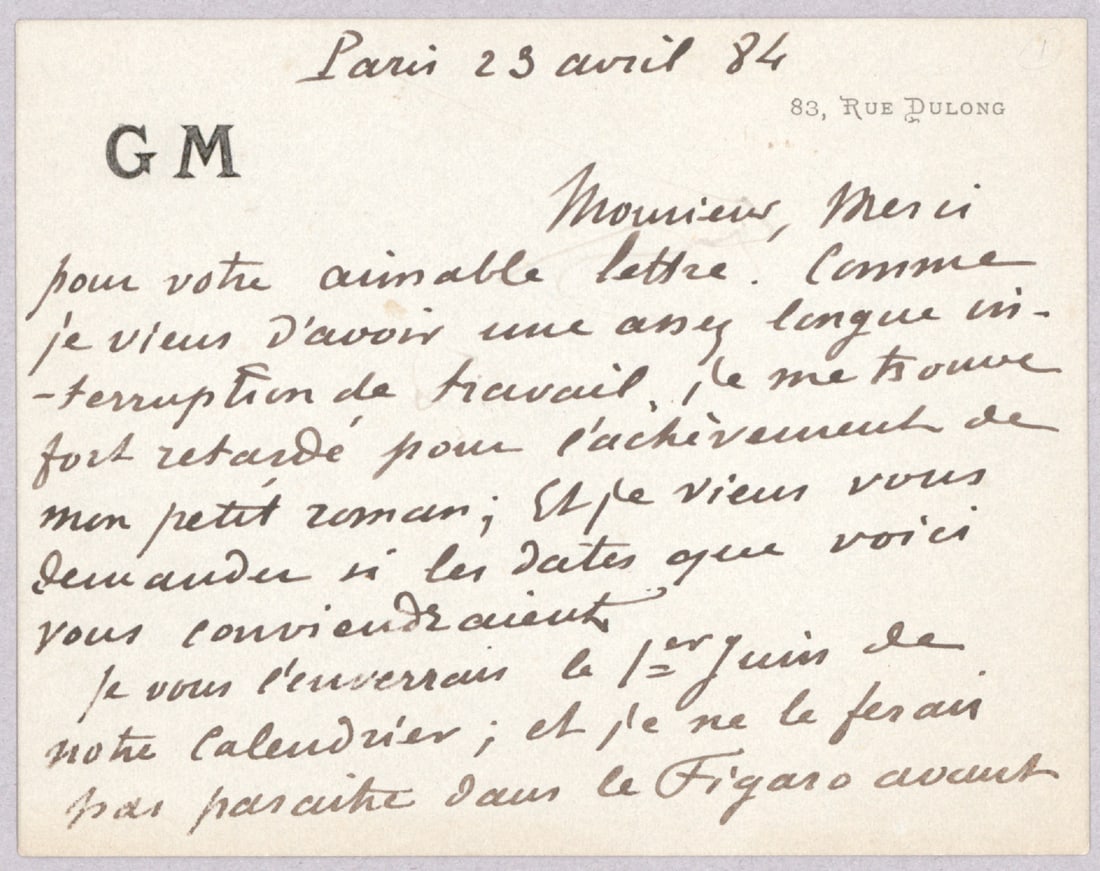 GUY DE MAUPASSANT: (1850 – 1893) French author, celebrated as a master of the short story and associated with the naturalist literary school of thought, depicting human lives, destinies, and social forces in