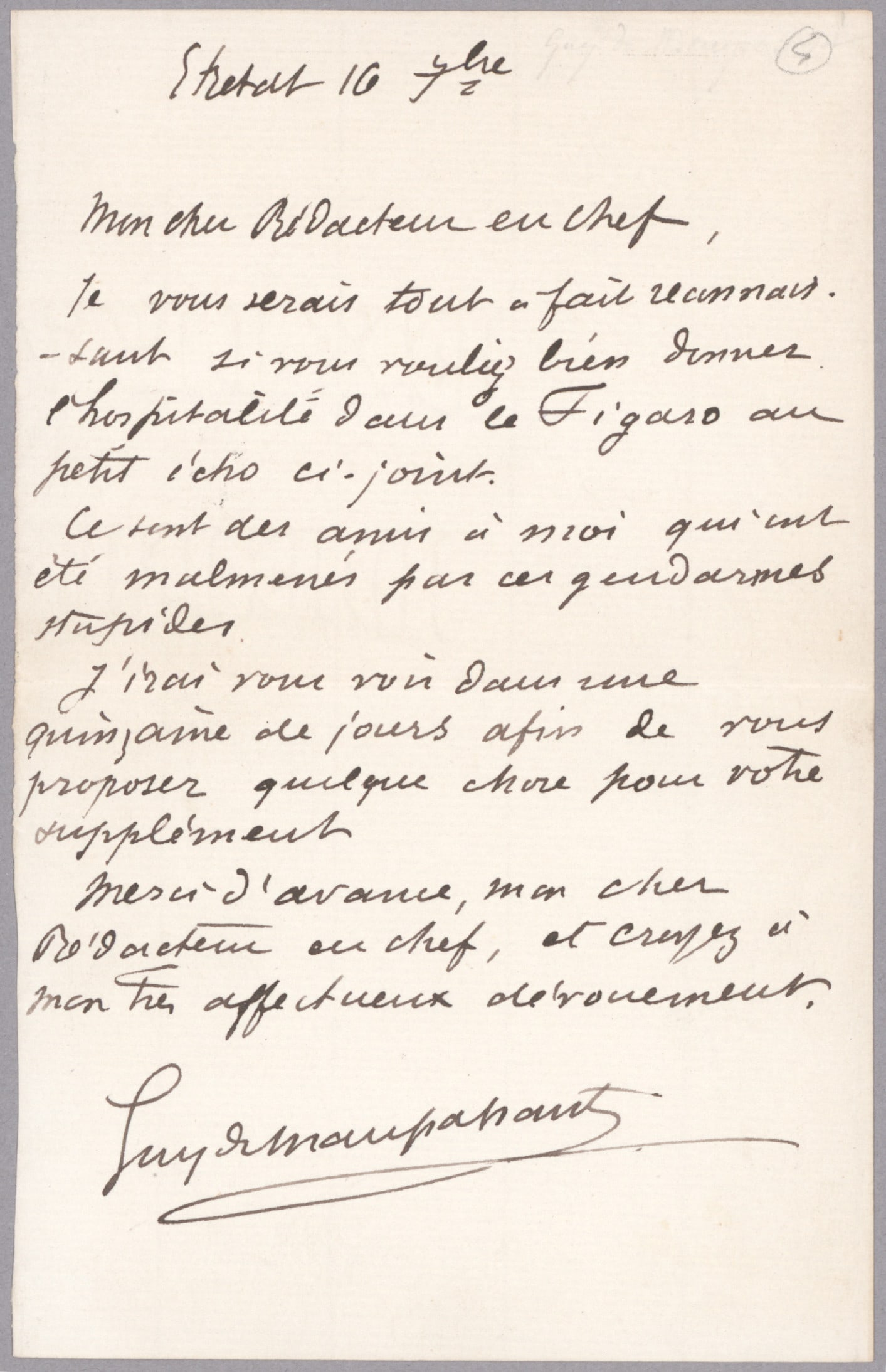 GUY DE MAUPASSANT: (1850 – 1893) French author, celebrated as a master of the short story and associated with the naturalist literary school of thought, depicting human lives, destinies, and social forces in