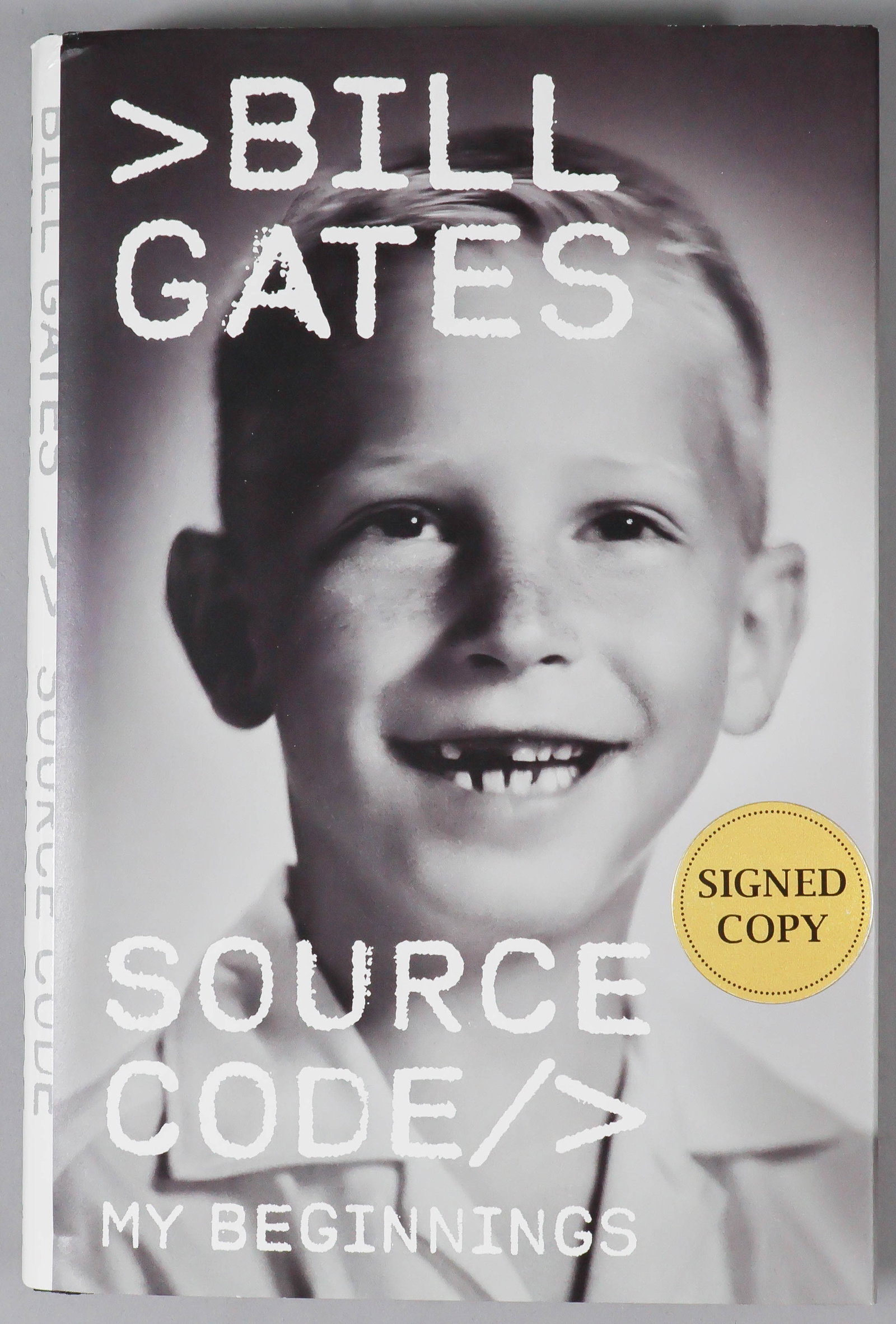 BILL GATES: (b. 1955) Zillionaire founder and largest stockholder of computer software giant, Microsoft. His volume ‘Source Code/> My Beginnings’ (New York: Alfred a Knopf, 2025), first edition,