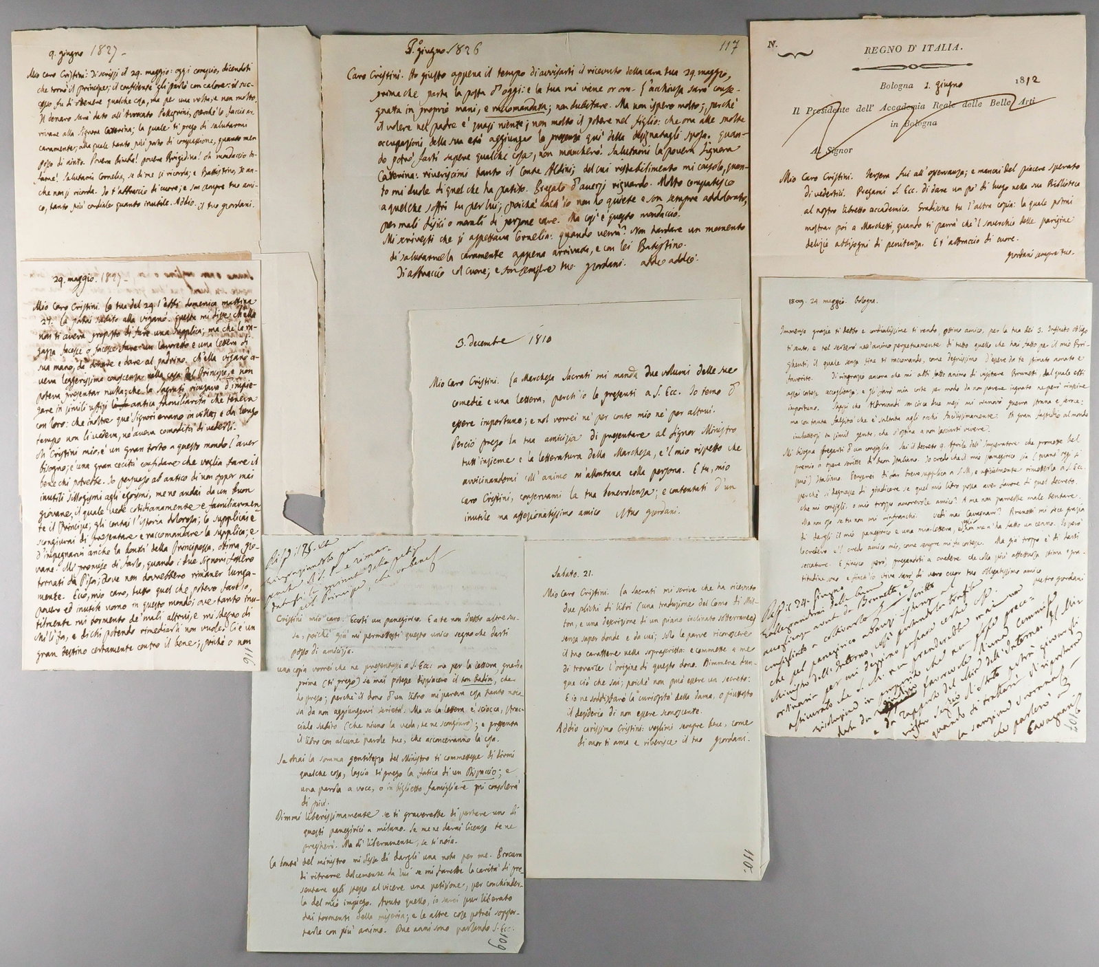 GAETANO GIORDANI: (1800-1873) Italian man of letters whose works centered around the compilation and documentation of art and archeological texts. Knighted for his contributions to the history of those fields. A group