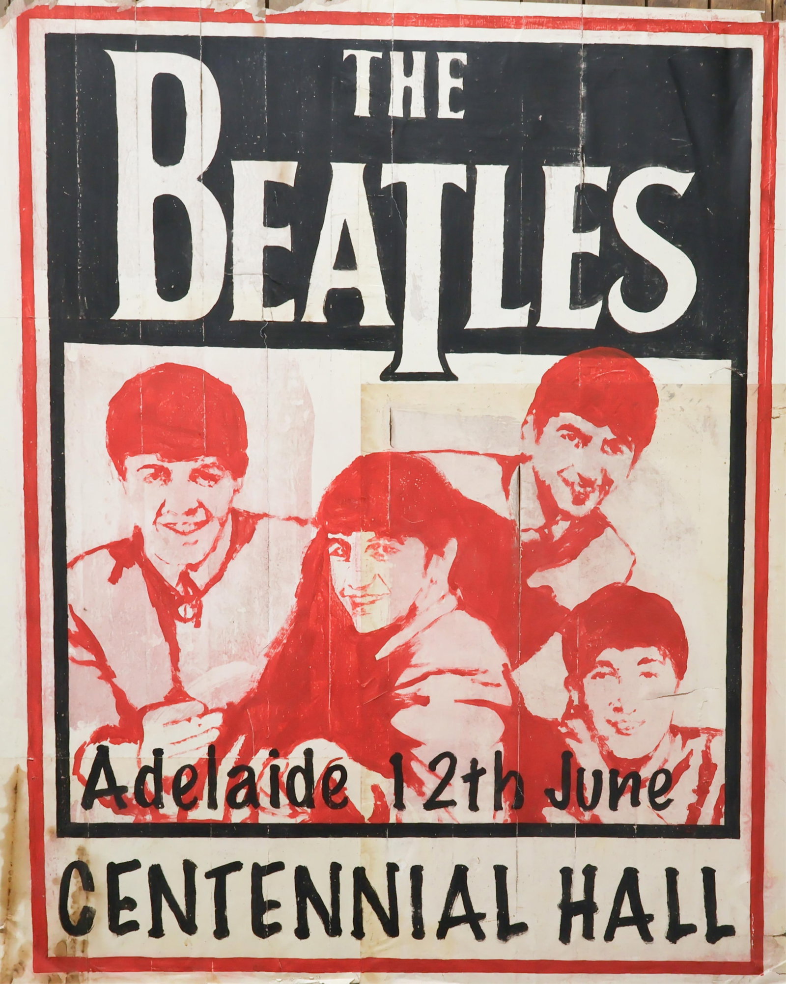 THE ONLY EXISTING POSTER FROM THE BEATLES 1964 AUSTRALIA CONCERT TOUR (1 of 5)