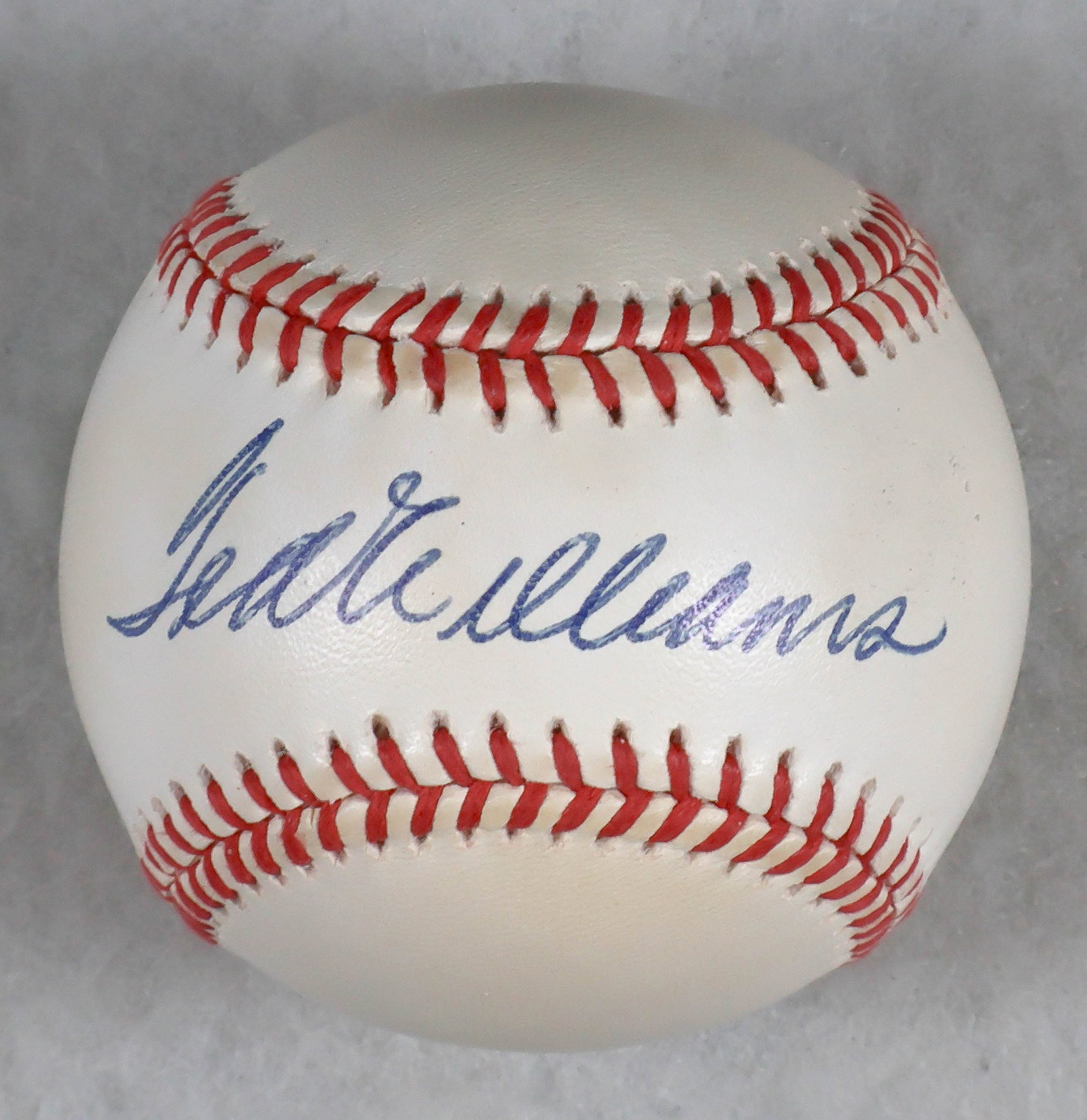TED WILLIAMS: (1918-2002) Baseball Hall of Famer whose career with the Red Sox included 2,654 hits, 532 home runs and 1,839 RBI's. He hit over .300 in 17 years of his 18 year career. Rawlings Official Bobby Brown