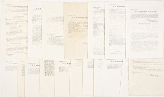 GENERAL ORDERS FROM FLAG SHIP TEMPEST, U.S. MISSISSIPPI: GENERAL ORDERS FROM FLAG SHIP TEMPEST, U.S. MISSISSIPPI SQUADRON Fine lot of 18 printed U.S. Mississippi Squadron Special Orders and General Orders issued from the USS TEMPEST, flagship of Rear Admira