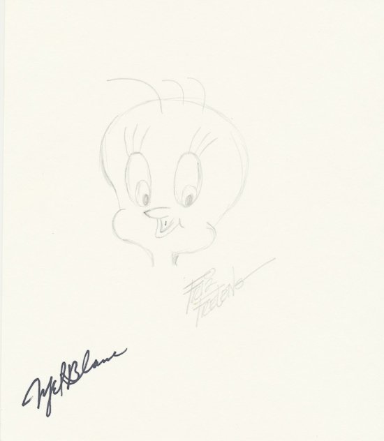 FRIZ FRELENG: FRIZ FRELENG (1906 - 1995) American artist and animator, creator of "Bugs Bunny", "Yosemite Sam", and a host of other Warner characters. An uncommon Freleng sketch, his pencil rendition of "Tweety" on