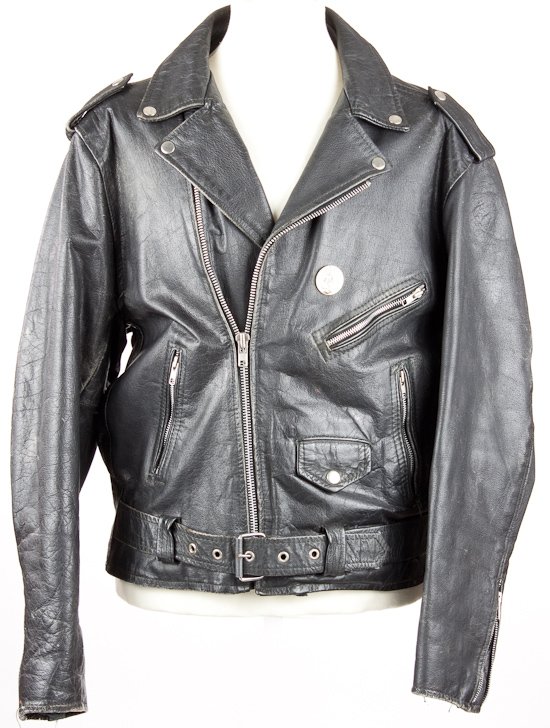 JOEY RAMONE'S ZIPPERED BLACK LEATHER JACKET: JOEY RAMONE'S ZIPPERED BLACK LEATHER JACKET JOEY RAMONE (1951-2001) Born Jeffrey Ross Hyman, Joey Ramone is best known as the lead vocalist of the punk rock band the Ramones. His image, voice and tenu