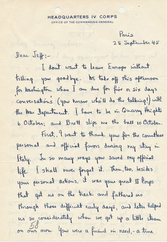 WILLIS D. CRITTENBERGER: WILLIS D. CRITTENBERGER (1890 - 1980) American general, led armored forces under Patton in North Africa, commander of IV Corps during the later part of Italian campaign from 1944 to the end of the war