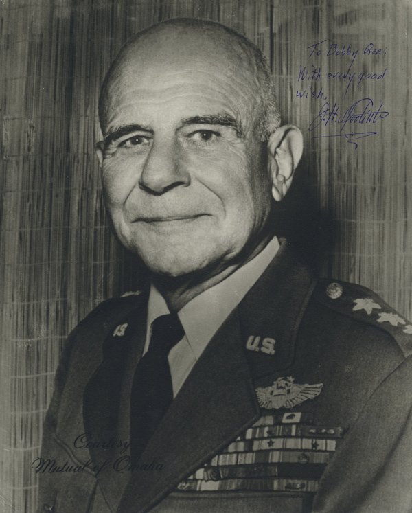 JAMES H. DOOLITTLE: JAMES H. DOOLITTLE (1896 - 1993) American aviator who gained fame both as a racing pilot and as leader of the first air raid on Tokyo during World War II. Two I.S.P.s, the first a vintage image 8" x 1