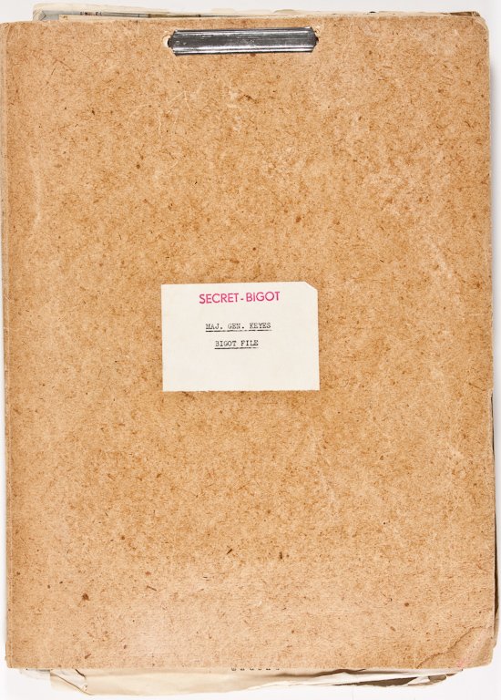 GEN. GEOFFREY KEYES' SECRET FILE ON PREPARATIONS FOR: GEN. GEOFFREY KEYES' SECRET FILE ON PREPARATIONS FOR THE INVASION OF SICILY Extraordinary and historic file owned and used by one of the primary planners of the invasion of Sicily (OPERATION HUSKY), G