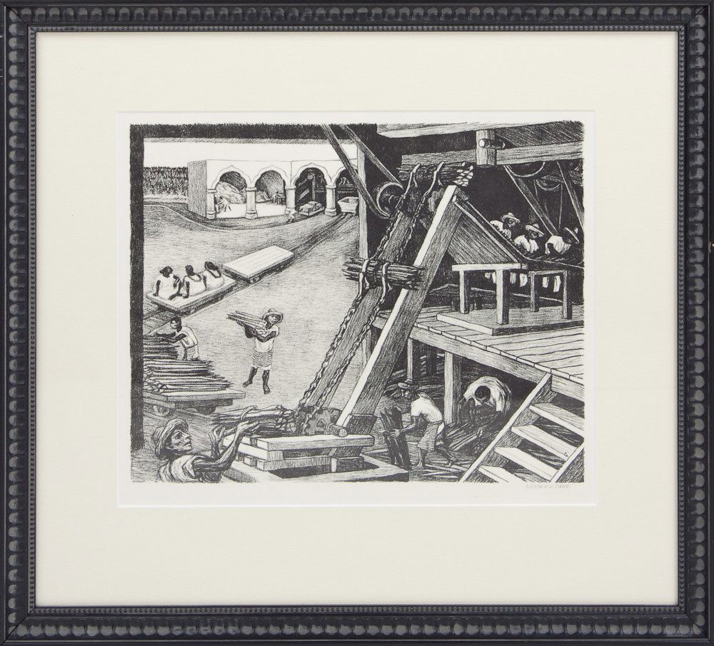 SOCIAL REALIST SIGNED PRINT - ALFREDO ZALCE: SOCIAL REALIST SIGNED PRINT - ALFREDO ZALCE Alfredo Zalce (1908- 2003) Mexican artist and contemporary of Diego Rivera, David Siqueiros, best known for his murals typically imbued with "fervent social