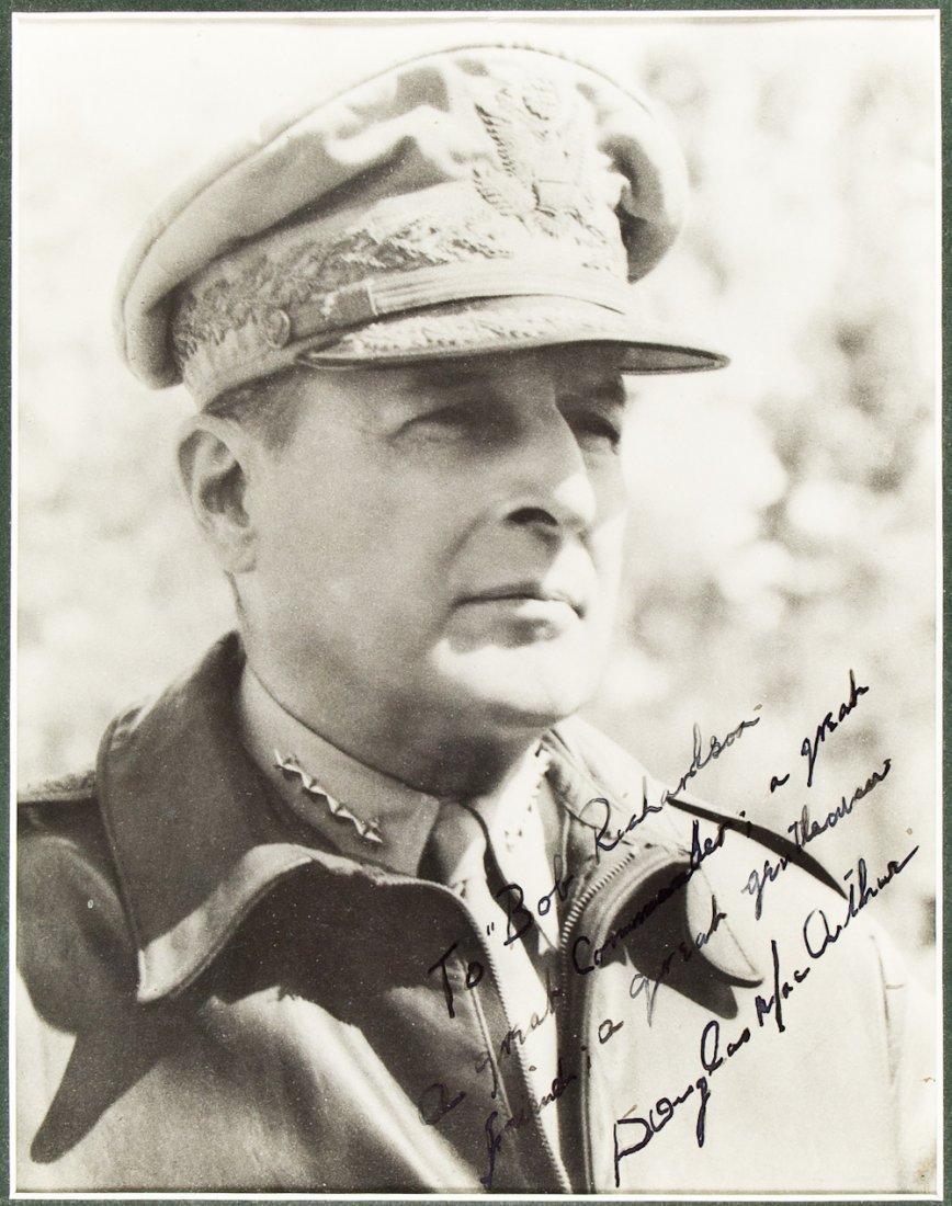 DOUGLAS MACARTHUR: DOUGLAS MACARTHUR (1880 - 1964) American general and Allied Supreme Commander in the Pacific in World War II, accepted the surrender of Japan and was later dismissed by Truman for advocating an invasi
