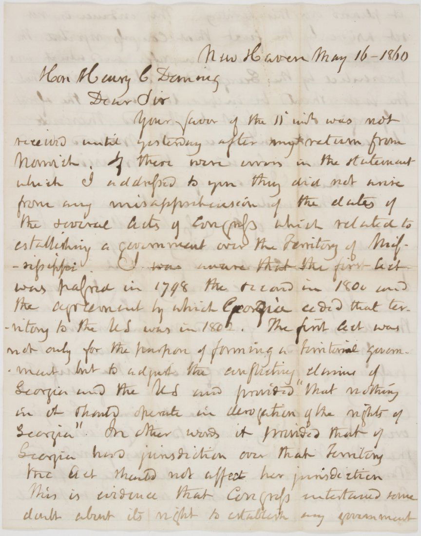 WILLIAM A. BUCKINGHAM: WILLIAM A. BUCKINGHAM (1804 - 1875) Civil War Governor of Connecticut who worked closely with Lincoln, raising a greater than required number of volunteers. Good content A.L.S., 4pp. 8vo., New Haven,