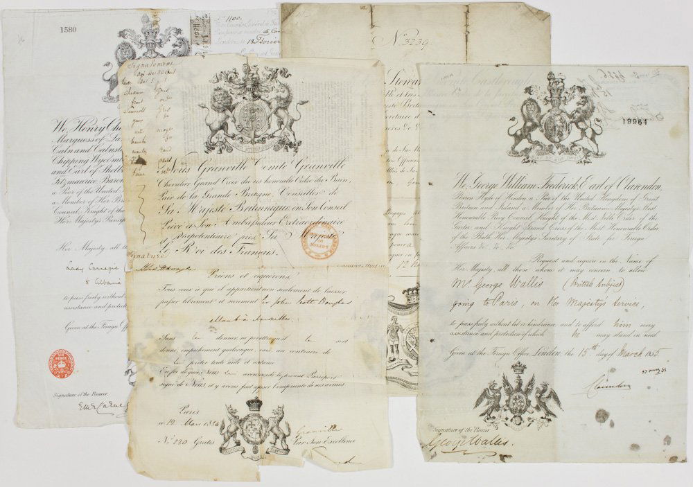 GEORGE WILLIAM FREDERICK: GEORGE WILLIAM FREDERICK 4th Earl of Clarendon (1800-70), English statesman; served as Secretary of State for Foreign Affairs under four Prime Ministers. Partly printed D.S. "Clarendon", 1p, March 15,