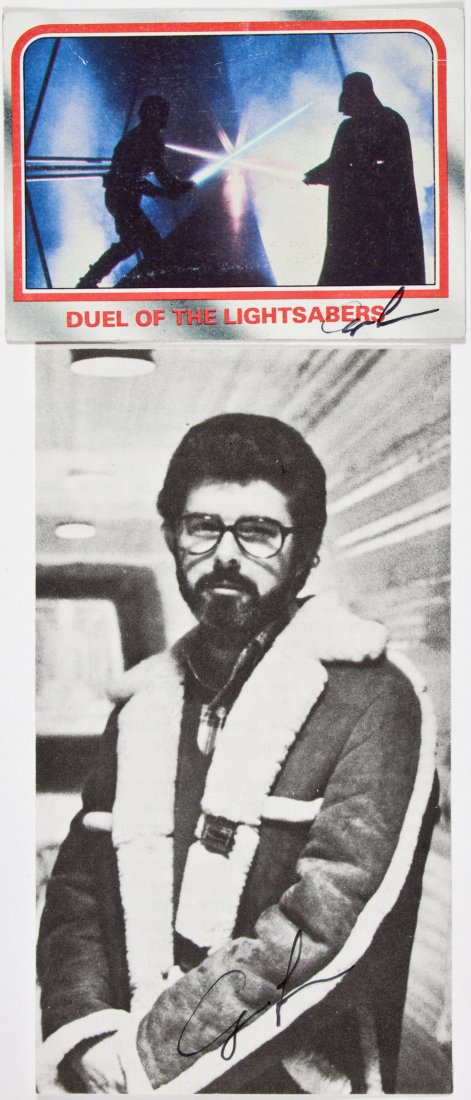 GEORGE LUCAS: GEORGE LUCAS (b. 1944) American filmmaker responsible for the creation of a number of the most profitable movies in history, including the Star Wars and Indiana Jones trilogies. Lucas is also responsi