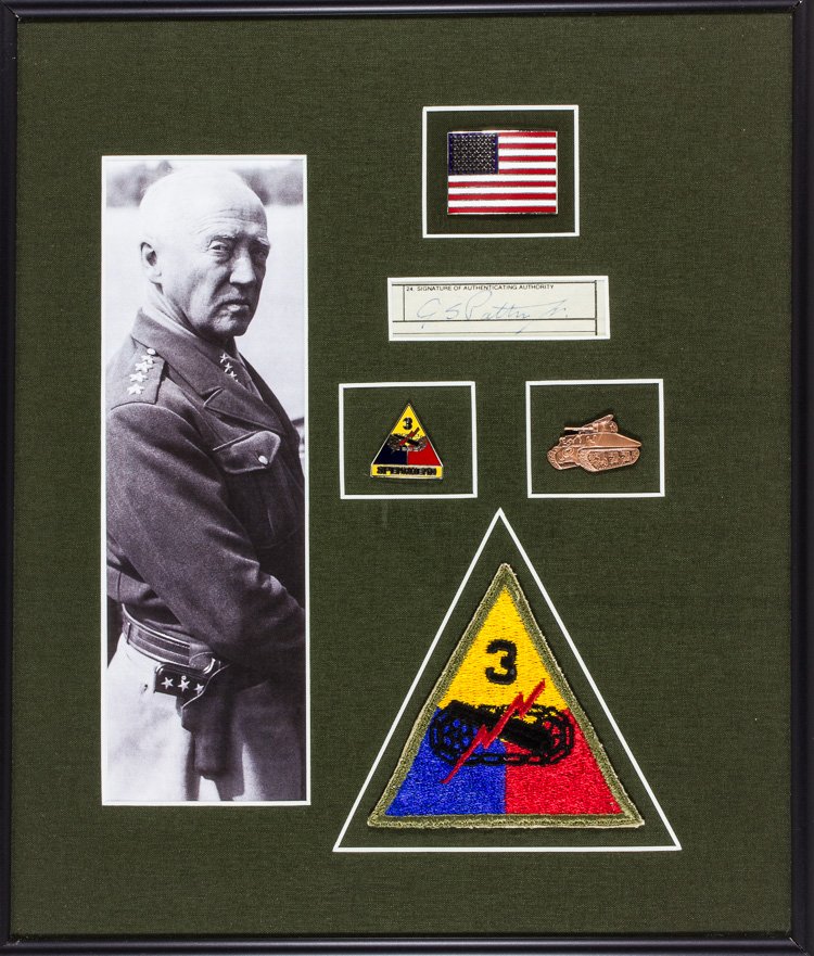 GEORGE S. PATTON: GEORGE S. PATTON (1885 - 1945) ""Old Blood and Guts"" was one of the finest tank commanders in history rolling his forces through Tunisia Sicily France and Germany until halted at the Rhine. Signature