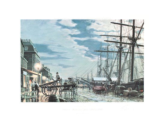 "PHILADELPHIA", BY JOHN STOBART, SIGNED: ""PHILADELPHIA"" BY JOHN STOBART SIGNED JOHN STOBART British artist now residing in the U.S. member of the Royal Academy painter of nautical themes whose work has won him great commercial success. Sig