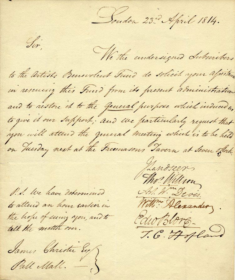 WILLIAM ALEXANDER: WILLIAM ALEXANDER (1767 - 1816) English painter, illustrator and engraver. He accompanied Lord Macartney to China (1792), and made drawings of the scenery and life there. L.S.,1p. 4to., London, Apr. 2