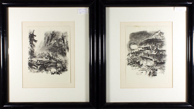 WALTER GROTSCHKE - FOUR LITHOGRAPHS RUSSIAN FRONT (1 of 2)