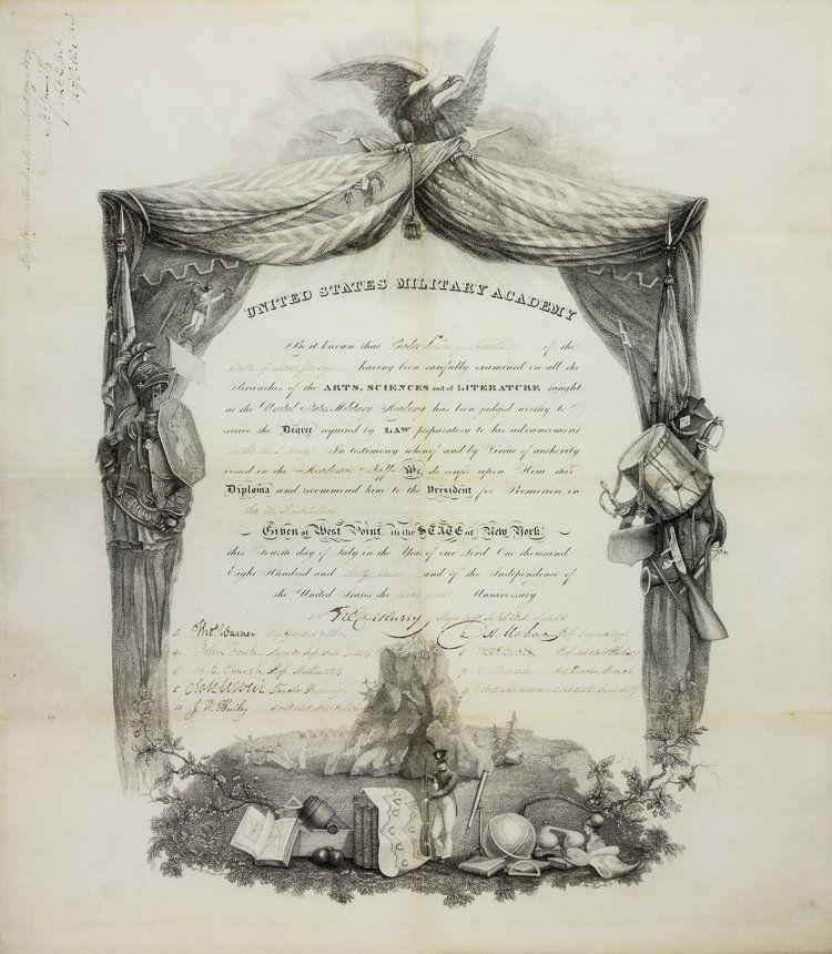 WEST POINT DIPLOMA OF UNION BRIG. GEN LEWIS G. ARNOLD (1 of 1)