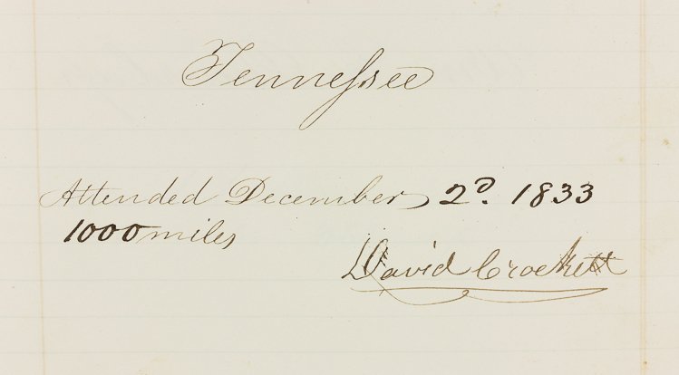 DAVID CROCKETT AND FELLOW U.S. REPRESENTATIVES ATTEST (1 of 8)