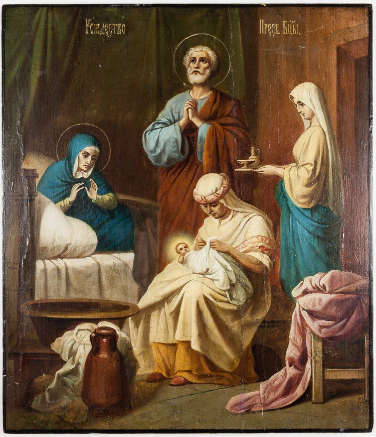 PAINTED RUSSIAN ICON, LATE 1800S (1 of 1)