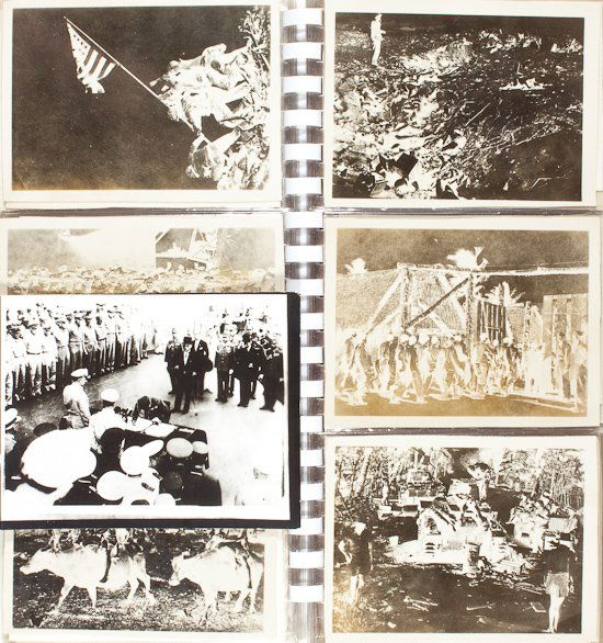 PACIFIC THEATER PHOTOS IN NEGATIVE: PACIFIC THEATER PHOTOS IN NEGATIVE Collection of 52 contemporary 4 1/2" x 3 1/2" prints in negative of various World War II scenes from the Pacific Theater. These images were likely used in the produc