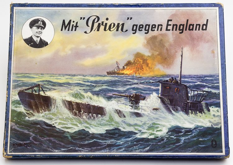 GUNTHER PRIEN BOARD GAME: GUNTHER PRIEN BOARD GAME Rare board game honoring the achievements of U-boat commander Gunther Prien (1908-1941), Germany's first U-boat ace who snuck his U-47 into the British anchorage at Scapa Flow