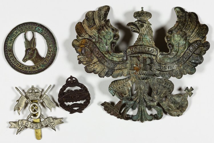 WORLD WAR I "DUG" INSIGNIA: WORLD WAR I "DUG" INSIGNIA Lot of three pieces of insignia dug by an American official of the Office of Homeland Security employed at Brussels and a "digger" in his spare time. Includes a Prussian off