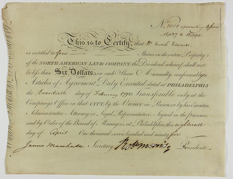 ROBERT MORRIS: ROBERT MORRIS (1734 - 1806) Signer of the Declaration of Independence, financier and politician. Morris was instrumental in the financing of Washington's armies, and was later financially ruined throu