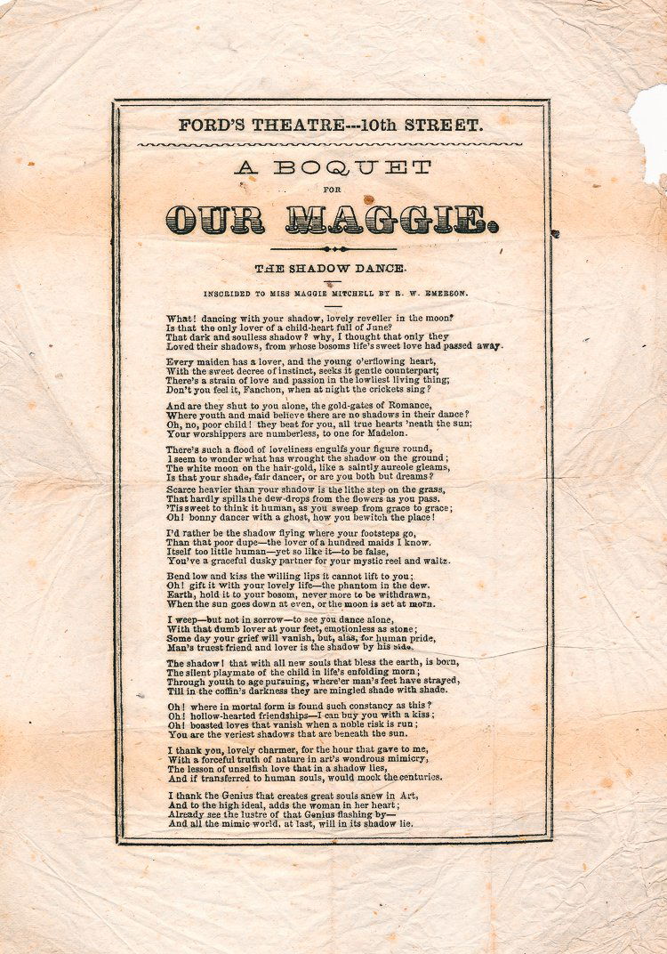 FORD'S THEATER HANDBILL (1 of 1)