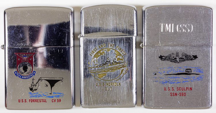 (ZIPPO LIGHTERS) NAVY WARSHIPS (3) (1 of 5)