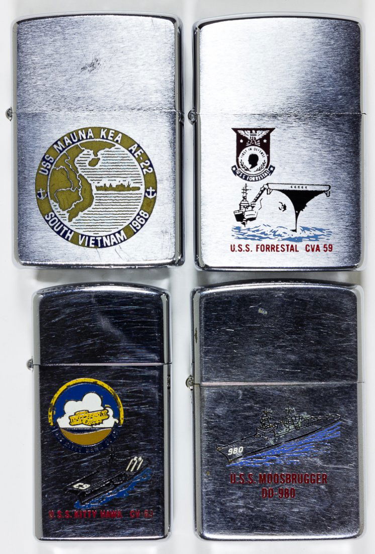 (ZIPPO LIGHTERS) U.S. NAVY WARSHIPS (4)