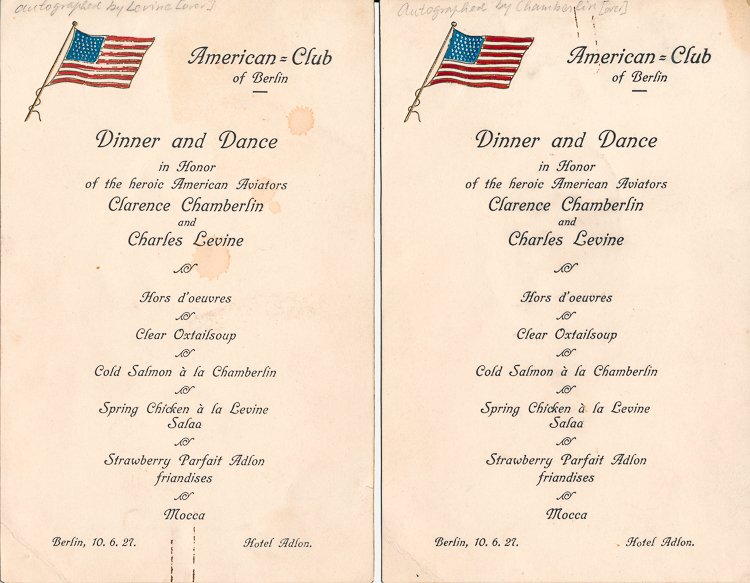 CLARENCE CHAMBERLIN AND CHARLES A. LEVINE: CLARENCE CHAMBERLIN AND CHARLES A. LEVINE Charles A. Levine flew into history with Clarence D. Chamberlin at the controls of a monoplane designed by Giuseppe Ballanca and owned by Mr. Levine, then a m