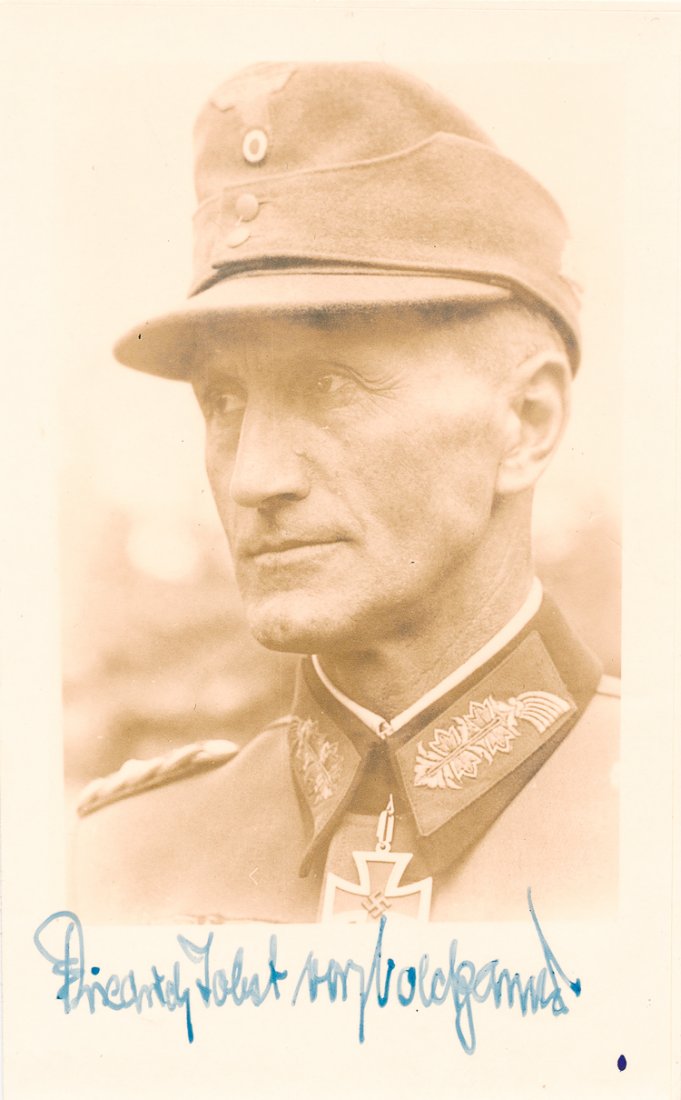 FRIEDRICH-JOBST VOLCKAMER VON KIRCHENSITTENBACH: FRIEDRICH-JOBST VOLCKAMER VON KIRCHENSITTENBACH (1894-1989) Highly-decorated general of the Wehrmacht, captured by Soviet troops in the Kurland Pocket and held until 1955. S.P. "Friedrich-Jobst von Vo