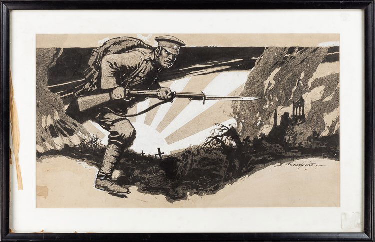 ANTI-JAPANESE ORIGINAL POSTER ART (1 of 1)