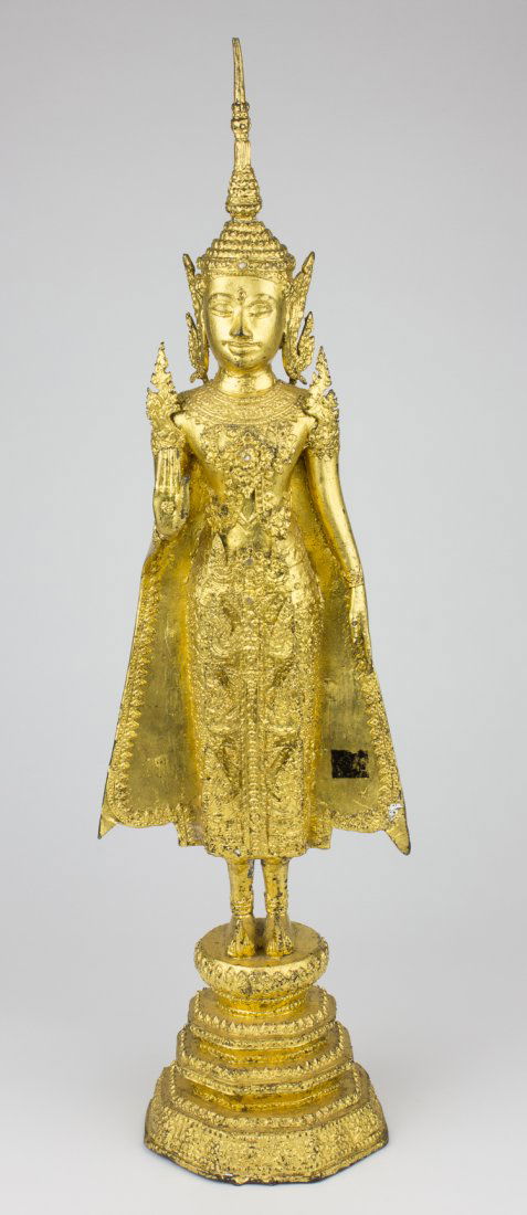 SOUTHEAST ASIAN GILT CAST STATUE (1 of 9)