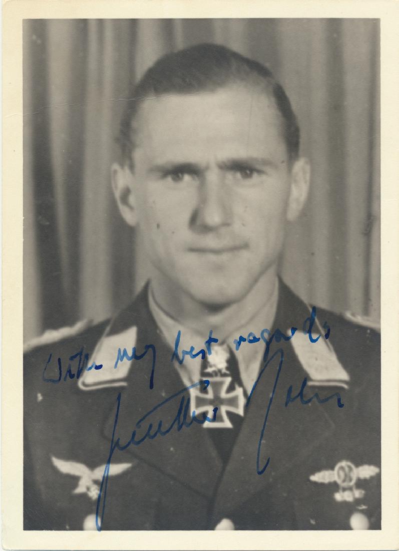 GUNTHER RALL: GUNTHER RALL (1918-2009) German fighter pilot during World War II and the third most successful fighter ace in history of aerial warfare. He claimed all of his victories in the Bf 109. I.S.P. 5 1/4"x 