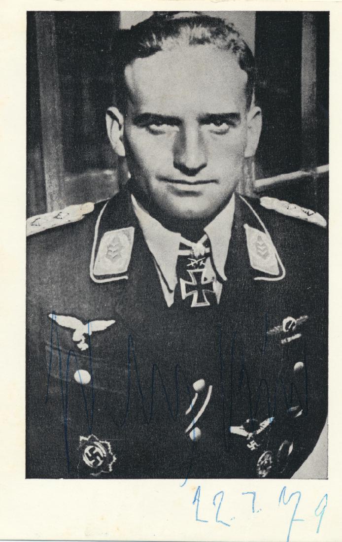 HANS-ULRICH RUDEL: HANS-ULRICH RUDEL (1916-1982) Stuka dive-bomber pilot during World War II, The most highly decorated German serviceman of the war. Rudel was the only person to be awarded the Knight's Cross with Golde