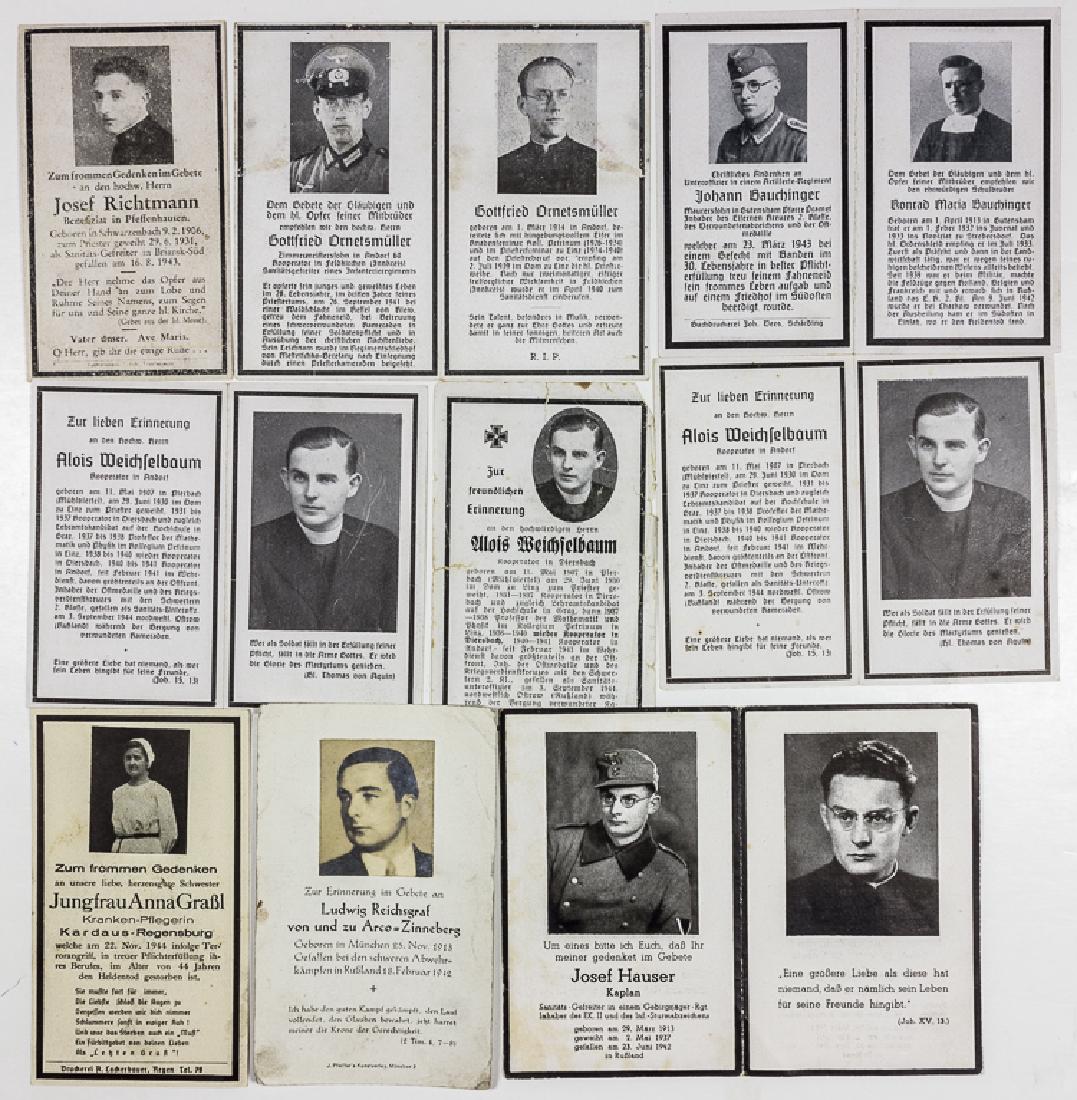 GERMAN CHAPLAIN AND NURSE "DEATH CARDS" ("STERBEBILD"): GERMAN CHAPLAIN AND NURSE "DEATH CARDS" ("STERBEBILD") "Sterbebild" are printed memorial cards issued upon the death of German soldiers, generally including their birth and death dates, military rank 