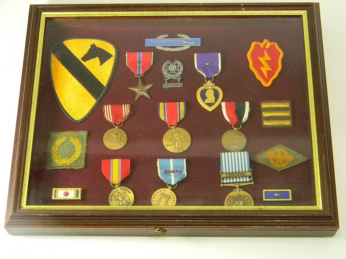 Lot of US War Medals Purple Heart, Bronze Star: Lot of US War Medals. Purple Heart, Bronze Star, M-1 Rifle, Korean Service, National Defense, WWII Freedom of Fear and Want.