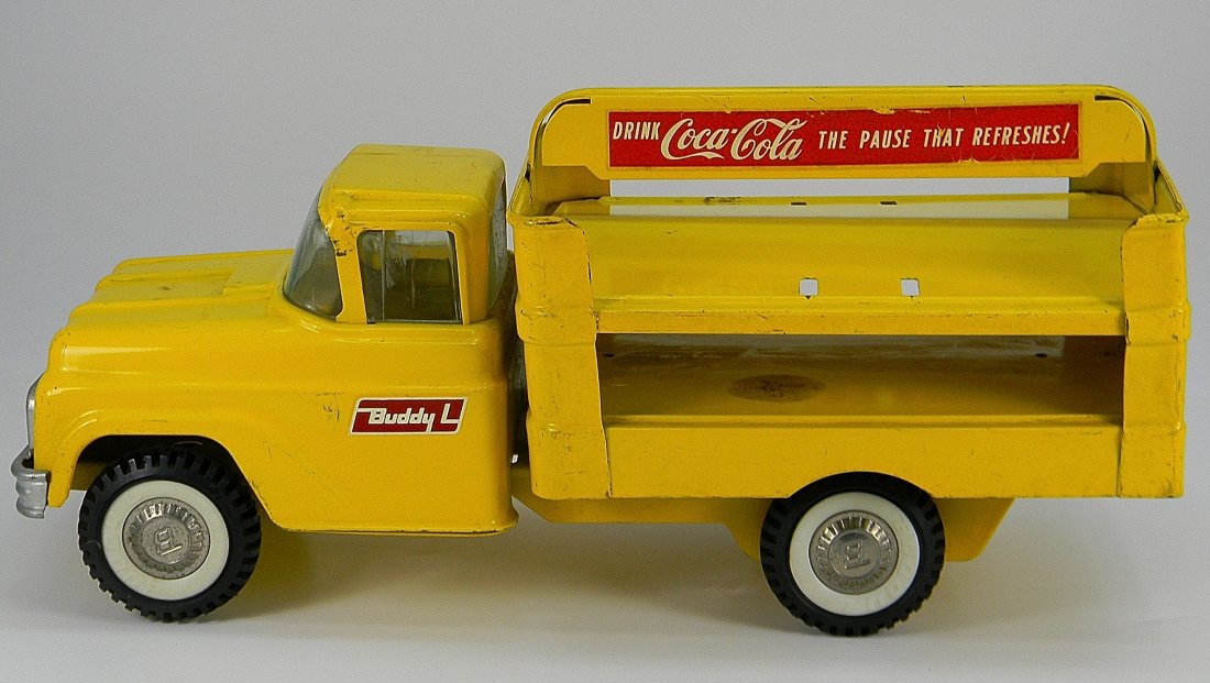 Buddy L Coca Cola Metal Toy Truck: Buddy L Coca Cola Metal Toy Truck. Missing cases.Good condition some minor wear.. Approx. 15'' long by 7'' h.